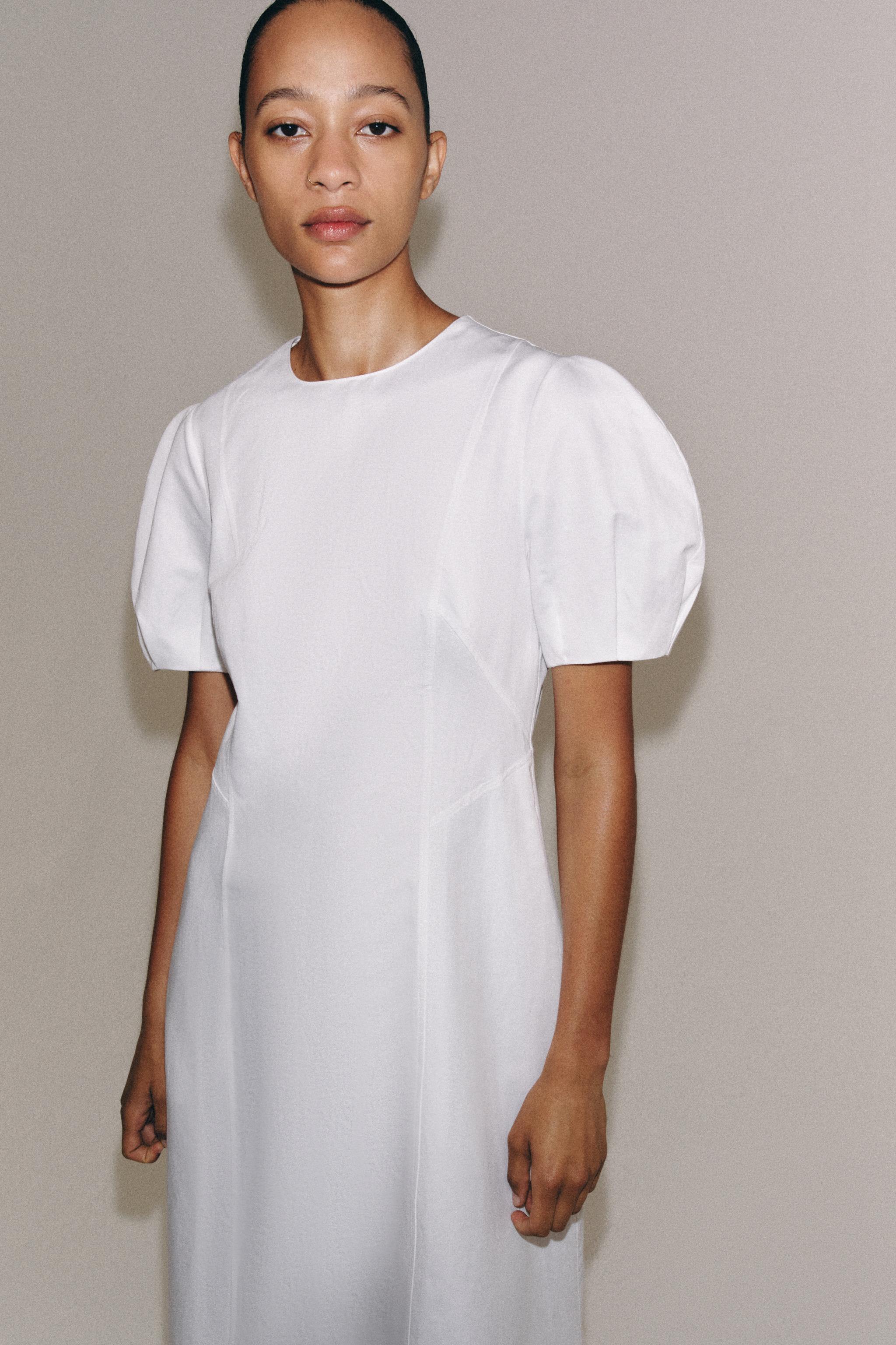 ZW COLLECTION LINEN BLEND MIDI DRESS